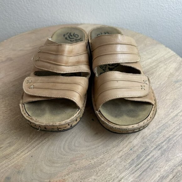 Propet Womens June Tan Leather Slide Sandals Size 8.5 Adjustable Straps Cushione - Picture 10 of 10